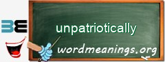 WordMeaning blackboard for unpatriotically